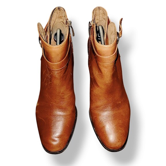 Essex Lane Shoes - Essex Lane Ankle Fall’s Gold Bootie Western Cowgirl Side Zip Size 9